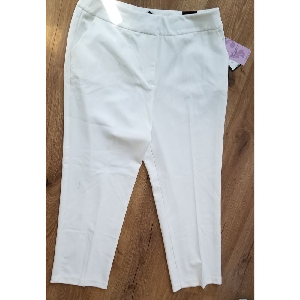 Investments "Park Ave" Career Business Winter White Straight Leg Pants Size 10S